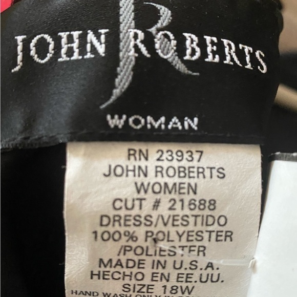 Vintage John Roberts Dress Women’s Size 18W NWT Black‎ Rose Print - Picture 3 of 12